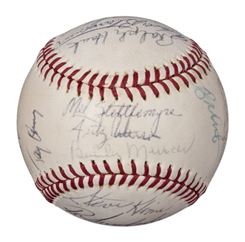 1972 New York Yankees Team Signed OAL Cronin Baseball With 20 Signatures Including Early Munson Signature! (PSA/DNA)
